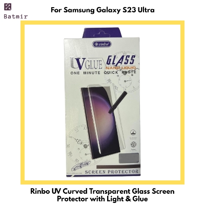 Picture of For Samsung Galaxy S23 Ultra Rinbo UV Glass Light Adhesive Full Glue Curved Glass Screen Protector Transparent