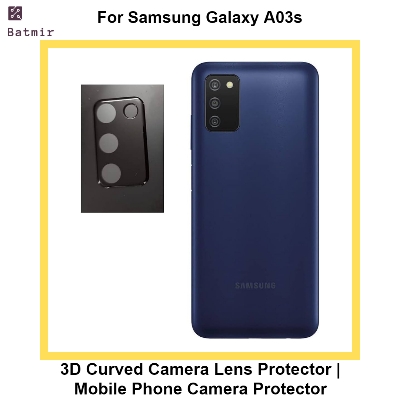 Picture of For Samsung Galaxy A03s Lens Shield Latest Generation Curvy Border Glass Membrane HD Tempered Glass Camera Full Lens Protector | 3D Camera Protector | Mobile Phone Camera Protector