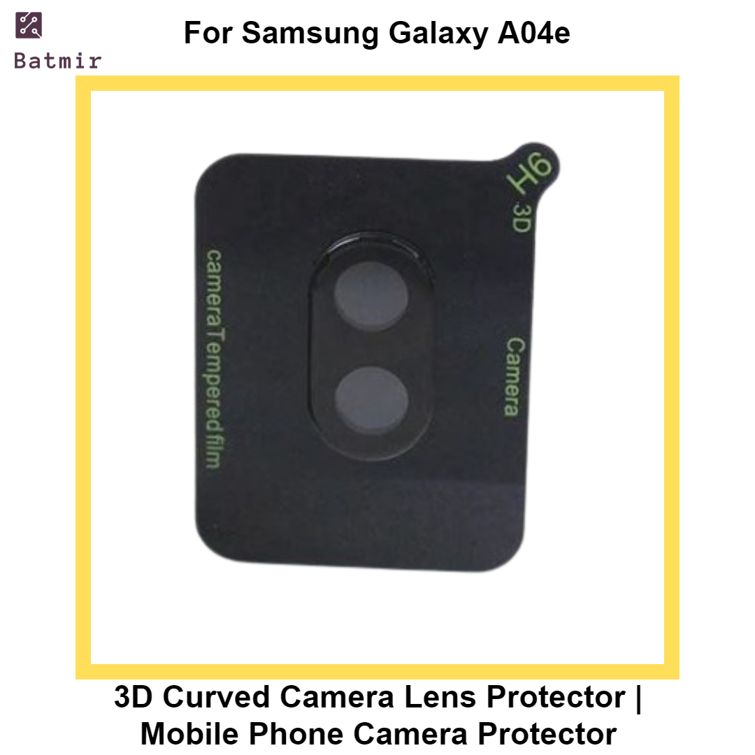 Picture of For Samsung Galaxy A04e Lens Shield Latest Generation Curvy Border Glass Membrane HD Tempered Glass Camera Full Lens Protector | 3D Camera Protector | Mobile Phone Camera Protector