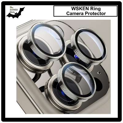 Picture of For iPhone 16 Pro Natural Titanium WSKEN Camera Lens Protector Ring Alloy Ultra Thin Shatterproof 9H Tempered Glass Camera Screen Protector