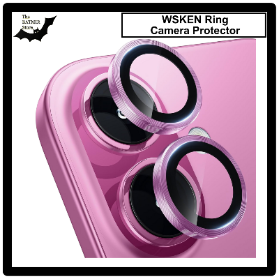 Picture of For iPhone 16 Plus Pink WSKEN Camera Lens Protector Ring Alloy Ultra Thin Shatterproof 9H Tempered Glass Camera Screen Protector