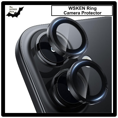 Picture of For iPhone 16 Plus Black WSKEN Camera Lens Protector Ring Alloy Ultra Thin Shatterproof 9H Tempered Glass Camera Screen Protector