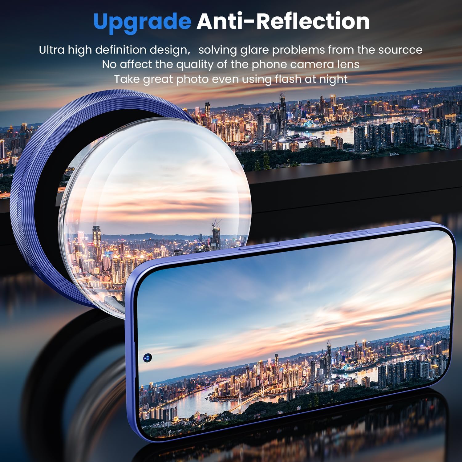 Picture of For iPhone 16 Plus Blue WSKEN Camera Lens Protector Ring Alloy Ultra Thin Shatterproof 9H Tempered Glass Camera Screen Protector