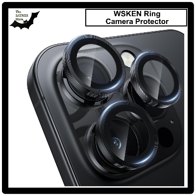 Picture of For iPhone 16 Pro Black Titanium WSKEN Camera Lens Protector Ring Alloy Ultra Thin Shatterproof 9H Tempered Glass Camera Screen Protector