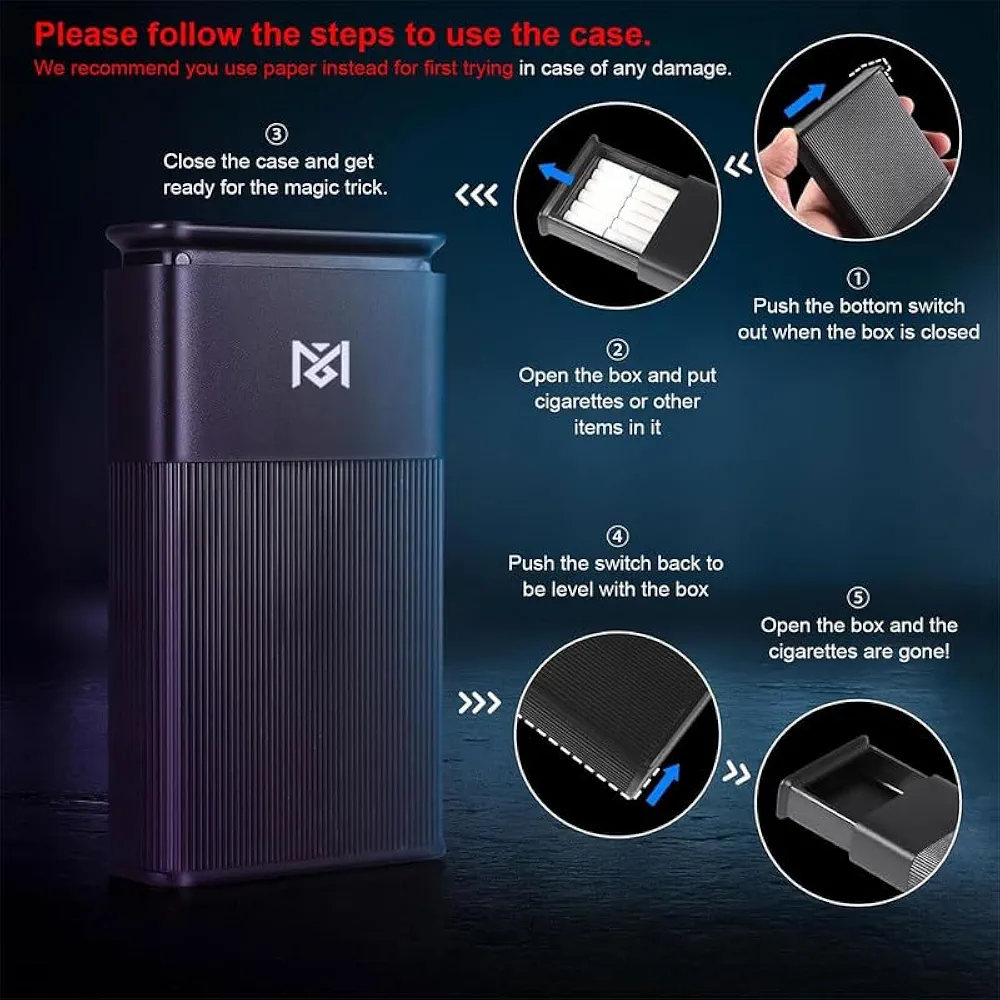 Picture of Generic Novelty Magic Cigarette Cases King Size for Men,Funny Waterproof Cigarette Box,Portable Pocket Long Cigarette Holders Case
