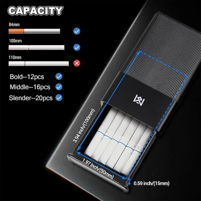 Picture of Generic Novelty Magic Cigarette Cases King Size for Men,Funny Waterproof Cigarette Box,Portable Pocket Long Cigarette Holders Case