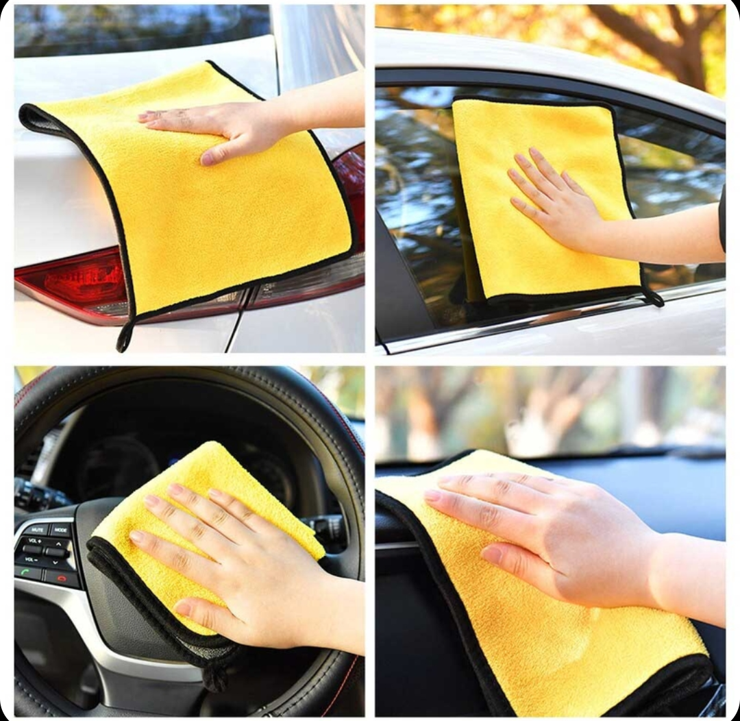 Picture of 2 in 1 Car Washing Cloth 60*40 cm 500 gsm medium Size Micro Fiber Towel Double Layer