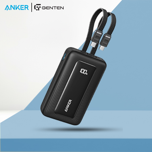 Picture of Anker Zolo A1680H12 10000mAh 35W Power Bank with Built-in Dual USB-C Cable