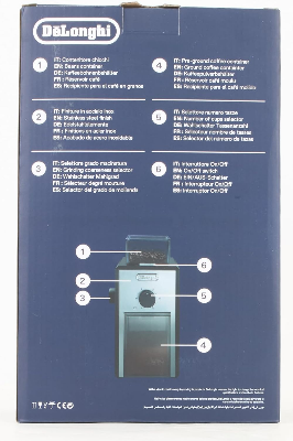 Picture of Delonghi Stainless Steel Burr Coffee Grinder, Silver