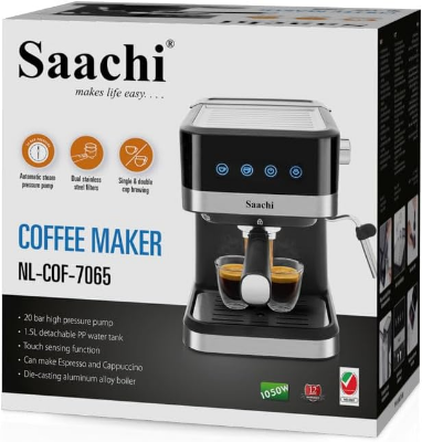 Picture of Saachi Coffee Maker NL-COF-7065-BK With 20 Bar High Pressure Pump
