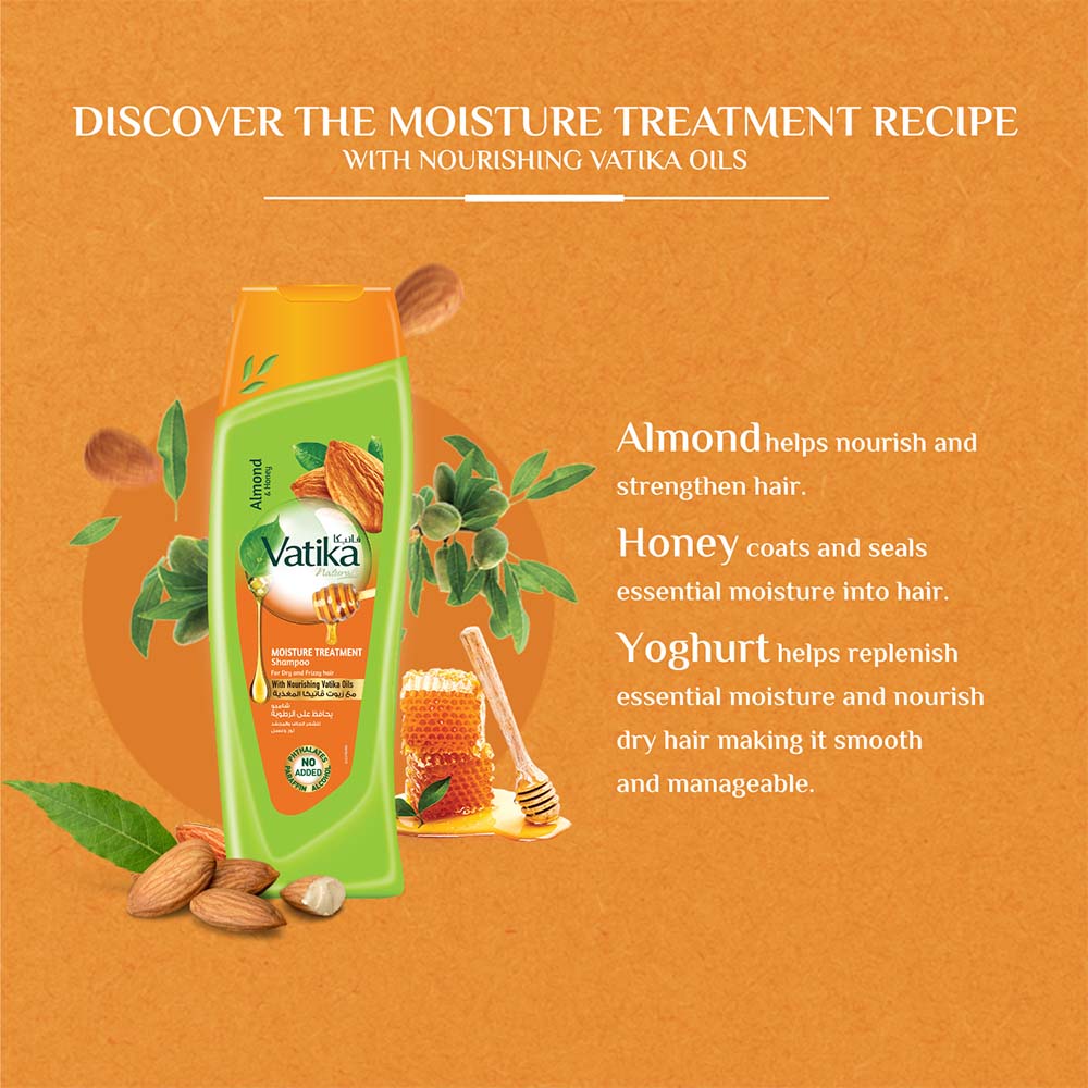 Picture of International UAE product Vatika Naturals Moisture Treatment Shampoo

with Almond and Honey - 400ml