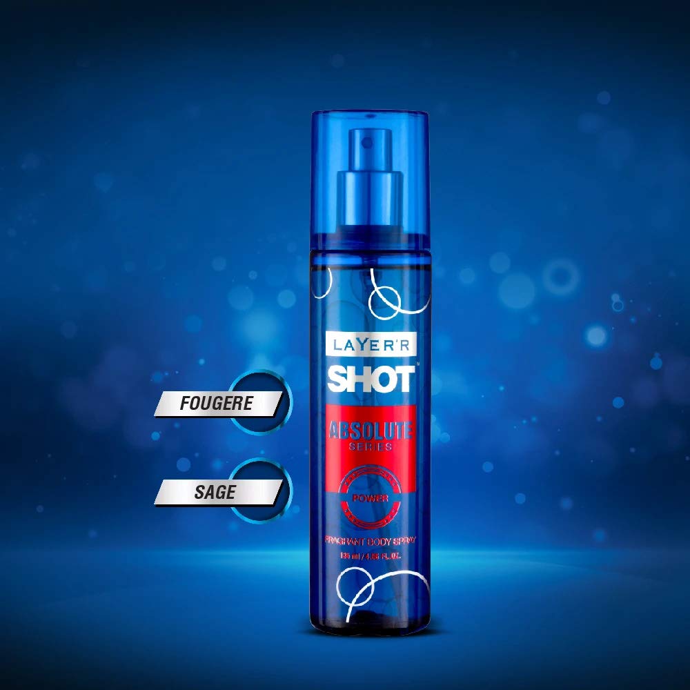 Picture of International Indian product Layer'r Shot Absolute series power Fragrant body spray 135 Ml