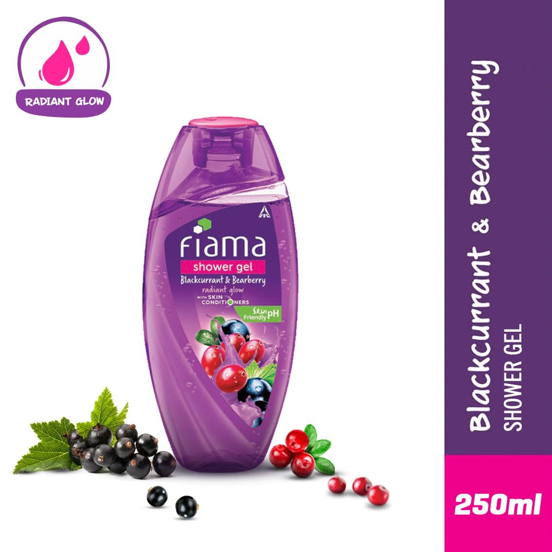 Picture of Indian Product Fiama Shower gel blackcurrant & bearberry radiant Glow with skin Conditioners 250 Ml