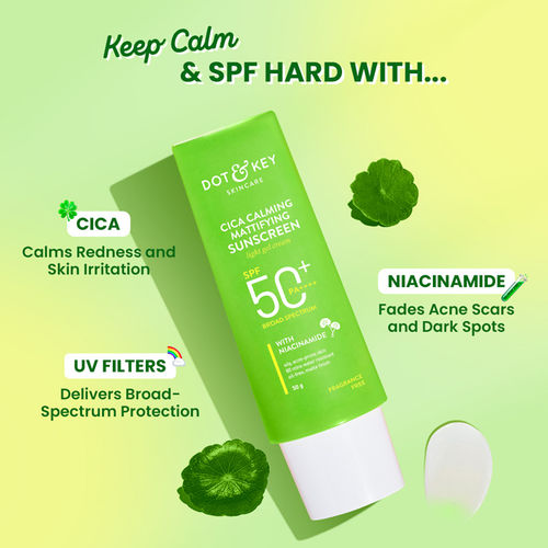 Picture of Dot &Key Cica Claiming Mattifying sunscreen SPF50+ PA+++ 80 gm