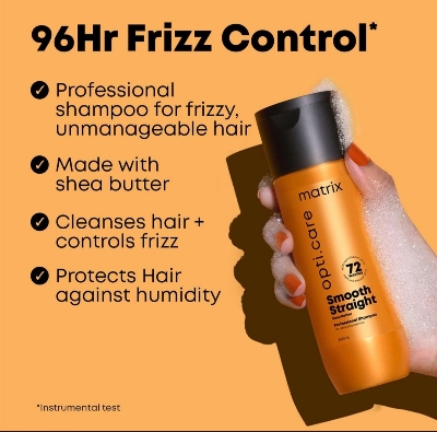 Picture of Matrix Opti.Care Professional Shampoo for ANTI-FRIZZ Shampoo | For Salon Smooth, Straight hair | with Shea Butter