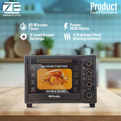 Picture of Miyako MT-450RCL-D-RB Double Glass Door Multifunctional Electric Oven With Air Fryer.