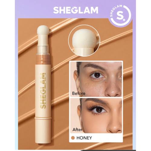 Picture of SHEGLAM Complexion Boost Concealer-Honey Sponge-Head Applicator Matte Liquid Concealer Long Lasting Brightening Color Corrector Weightless All-Day ...
