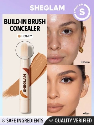Picture of SHEGLAM Complexion Boost Concealer-Honey Sponge-Head Applicator Matte Liquid Concealer Long Lasting Brightening Color Corrector Weightless All-Day ...