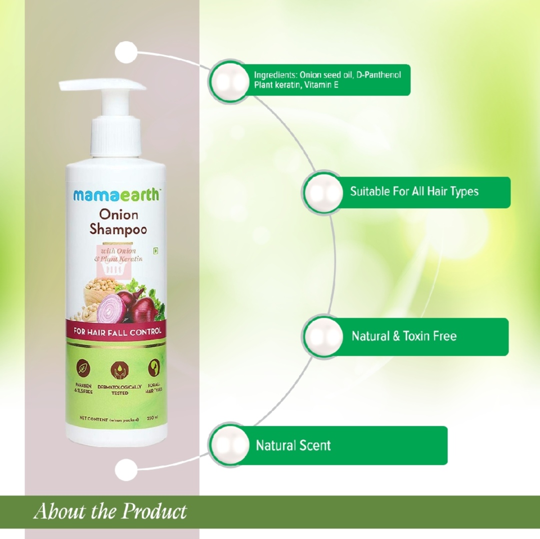 Picture of Mamaearth Onion Shampoo for Hair Fall Control & Hair Growth 250ml