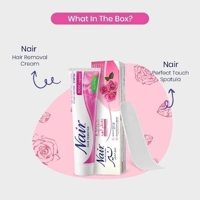 Picture of International Uk product Nair Hair Remover Rose Fragrance Used For female 110 Ml