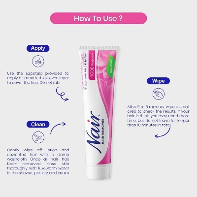 Picture of International Uk product Nair Hair Remover Rose Fragrance Used For female 110 Ml