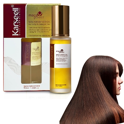 Picture of Karseell Maca Essence Oil Hair Oil Moroccan Argan Oil 50ml for Hair & Skin, Cold Pressed Maca Essence Argan Oil Hair Oil for Dry Damaged Hair All Hair Types 50ml