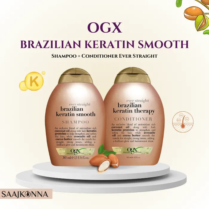 Picture of OGX Brazilian Keratin Smooth Shampoo and Conditioner