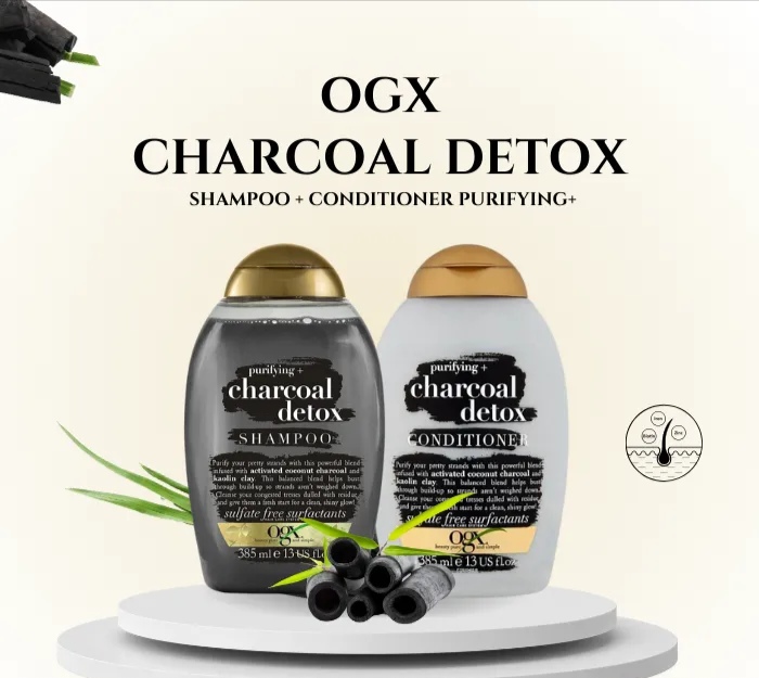 Picture of Ogx Purifying Charcoal Detox Shampoo and Conditioner