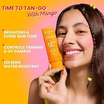 Picture of Dot & Key Mango Detan Gel Sunscreen SPF 50+ PA+++ 80g | Oil-Free, With Alpha-Arbutin & Niacinamide