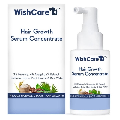 Picture of WishCare Hair Growth Serum Concentrate - 3% Redensyl, 4% Anagain, 2% Baicapil, Caffeine, Biotin, Plant Keratin & Rice Water - Hair Growth Serum for Men & Women