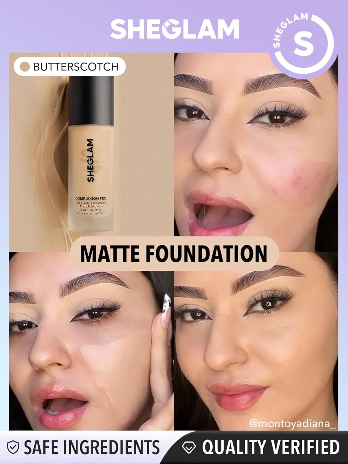 Picture of SHEGLAM Full Coverage Foundation Makeup Long Lasting Waterproof Matte Dewy Liquid Foundation - Butterscotch