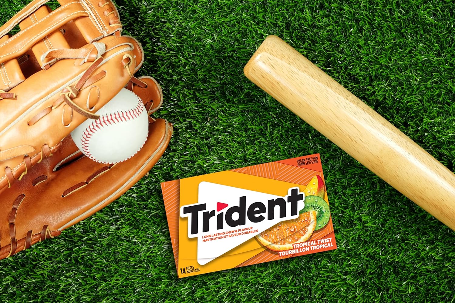 Picture of Trident Sugar Free Tropical Twist Gum Superpak, 12 Pack (14 Pieces Each) {Imported from Canada}