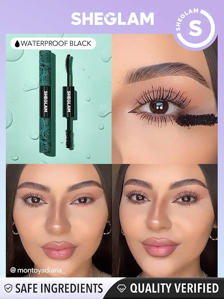 Picture of SHEGLAM 2 In 1 Black Volume and Length Waterproof Mascara Long Lasting Dual-Ended Tubing Eye Makeup