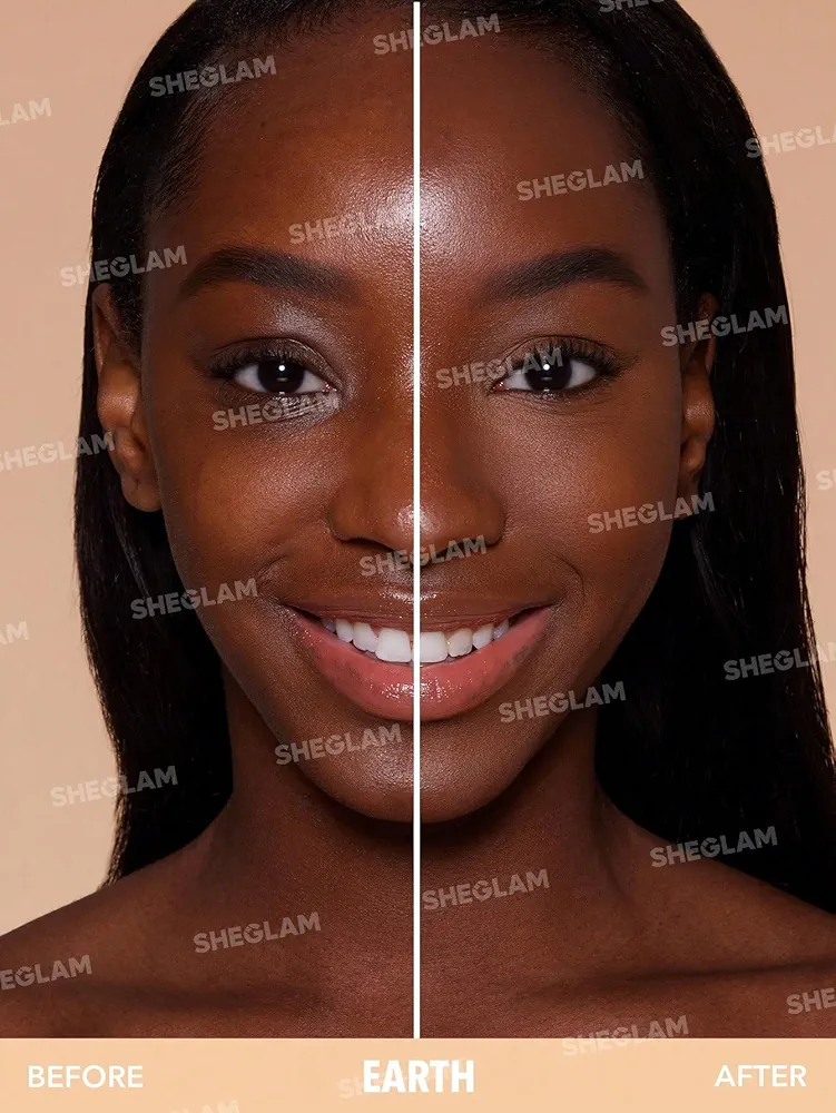 Picture of SHEGLAM SKin-Focus Full Coverage Powder Foundation Oil-Control Lightweight Face Pressed Powder Makeup-Camel