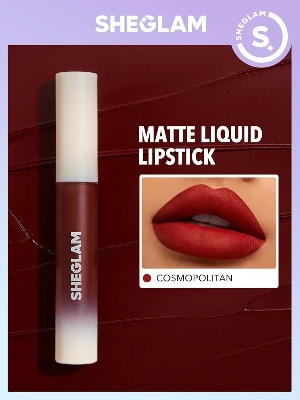 Picture of SHEGLAM Matte Allure Liquid Lipstick Long Lasting High Pigment Lipstick Nourishing Sunflower Oil Reduce Lip Care-Cosmopolitan