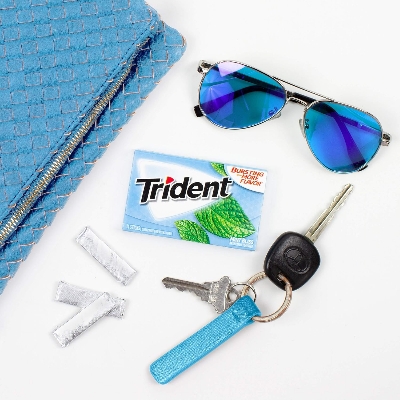 Picture of Trident Mint Bliss Sugar-Free Chewing Gum, 12 Packs of 14 Pieces (168 Total Pieces)