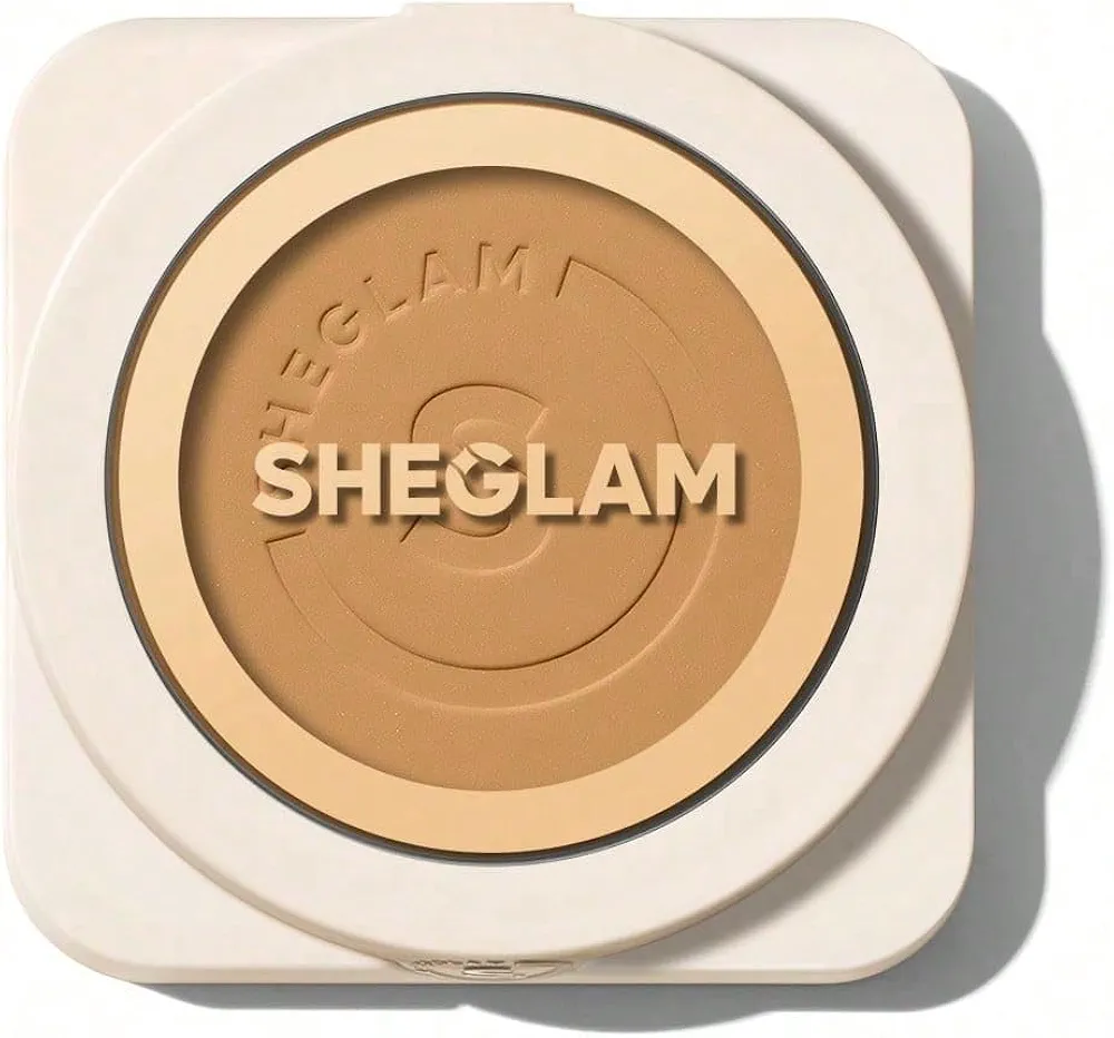 Picture of SHEGLAM SKin-Focus Full Coverage Powder Foundation Oil-Control Lightweight Face Pressed Powder Makeup-Almond