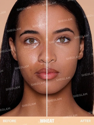 Picture of SHEGLAM SKin-Focus Full Coverage Powder Foundation Oil-Control Lightweight Face Pressed Powder Makeup-Almond