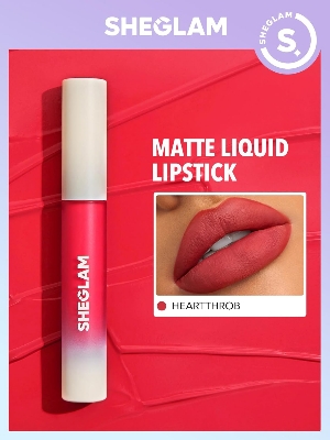 Picture of SHEGLAM Matte Allure Liquid Lipstick Long Lasting High Pigment Lipstick Nourishing Sunflower Oil Reduce Lip Care-Heartthrob