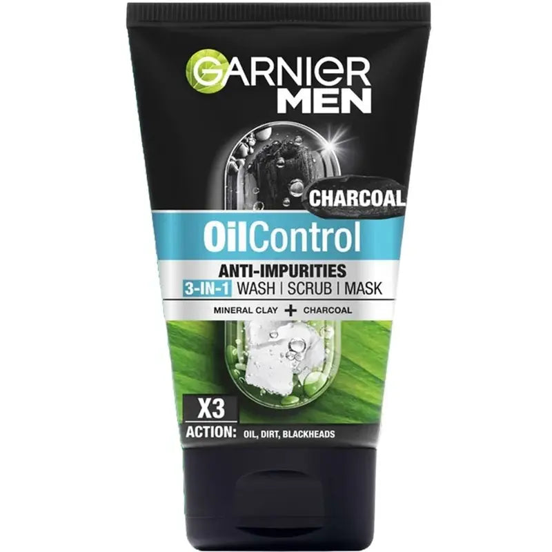 Picture of Garnier Men Oil Control 3-in-1 Charcoal Foam 100ml (Thailand)