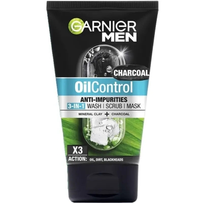 Picture of Garnier Men Oil Control 3-in-1 Charcoal Foam 100ml (Thailand)