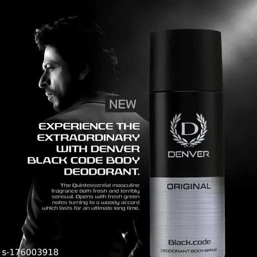 Picture of DENVER Black Code Body Deodorant Spray For Men 165ml