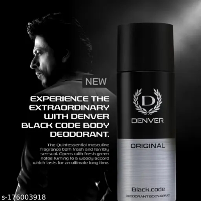 Picture of DENVER Black Code Body Deodorant Spray For Men 165ml