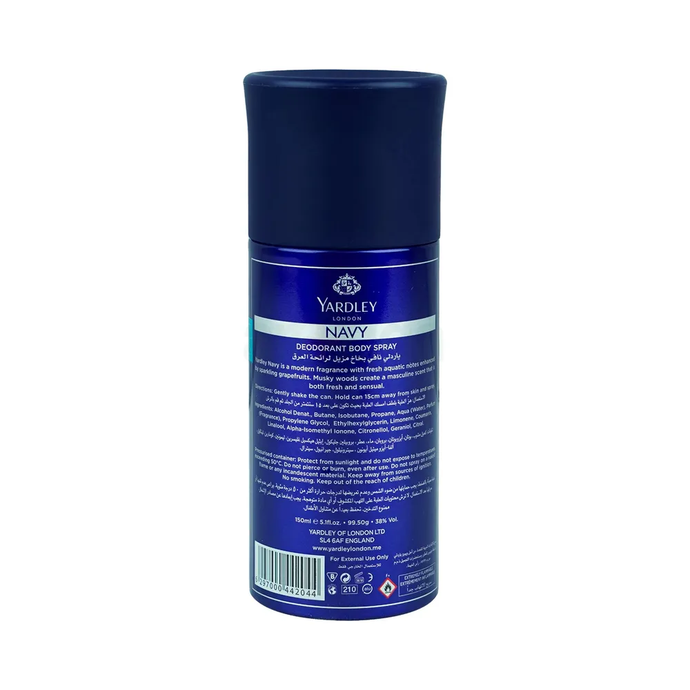 Picture of Yardley London Navy Body Spray for Men 150ml