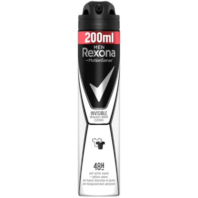 Picture of Rexona Invisible Black and White Men Deodorant Spray 200 ml