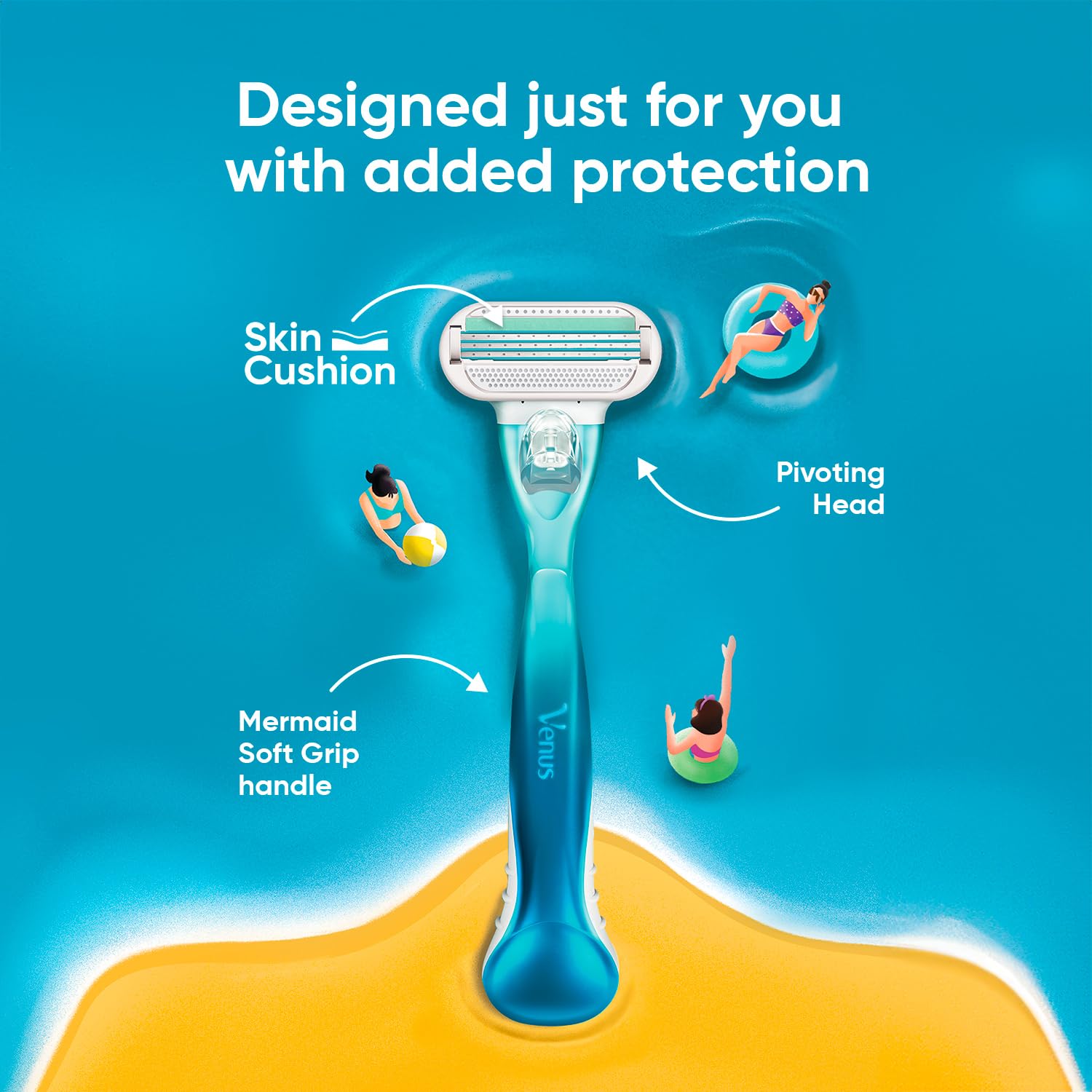 Picture of Gillette Venus Women Smooth Combo Pack | Razor Plus 3 Refills | Aloe Vera Smooth