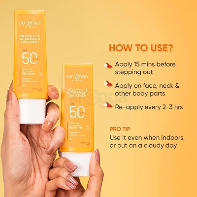 Picture of Dot and Key Vitamin C + E Super Bright Sunscreen with SPF 50+ PA++++ 50gm