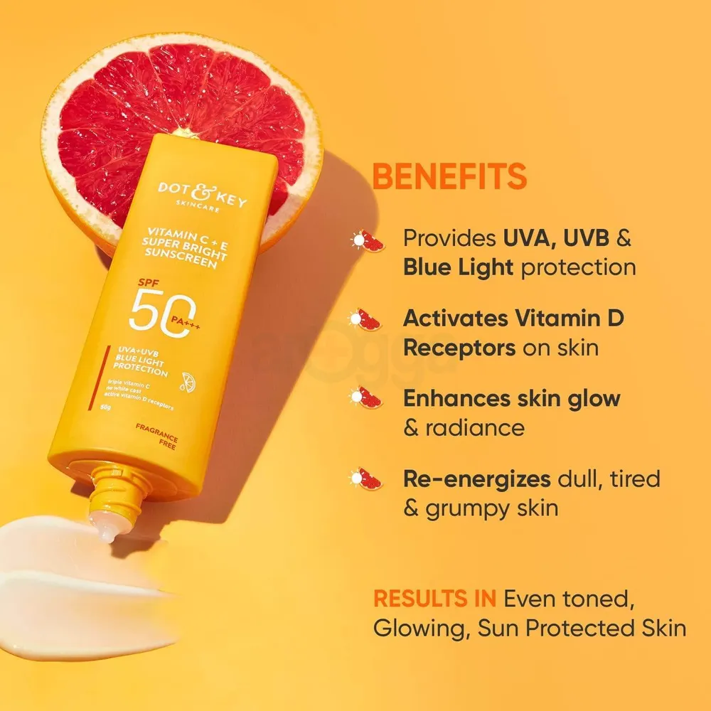 Picture of Dot and Key Vitamin C + E Super Bright Sunscreen with SPF 50+ PA++++ 50gm