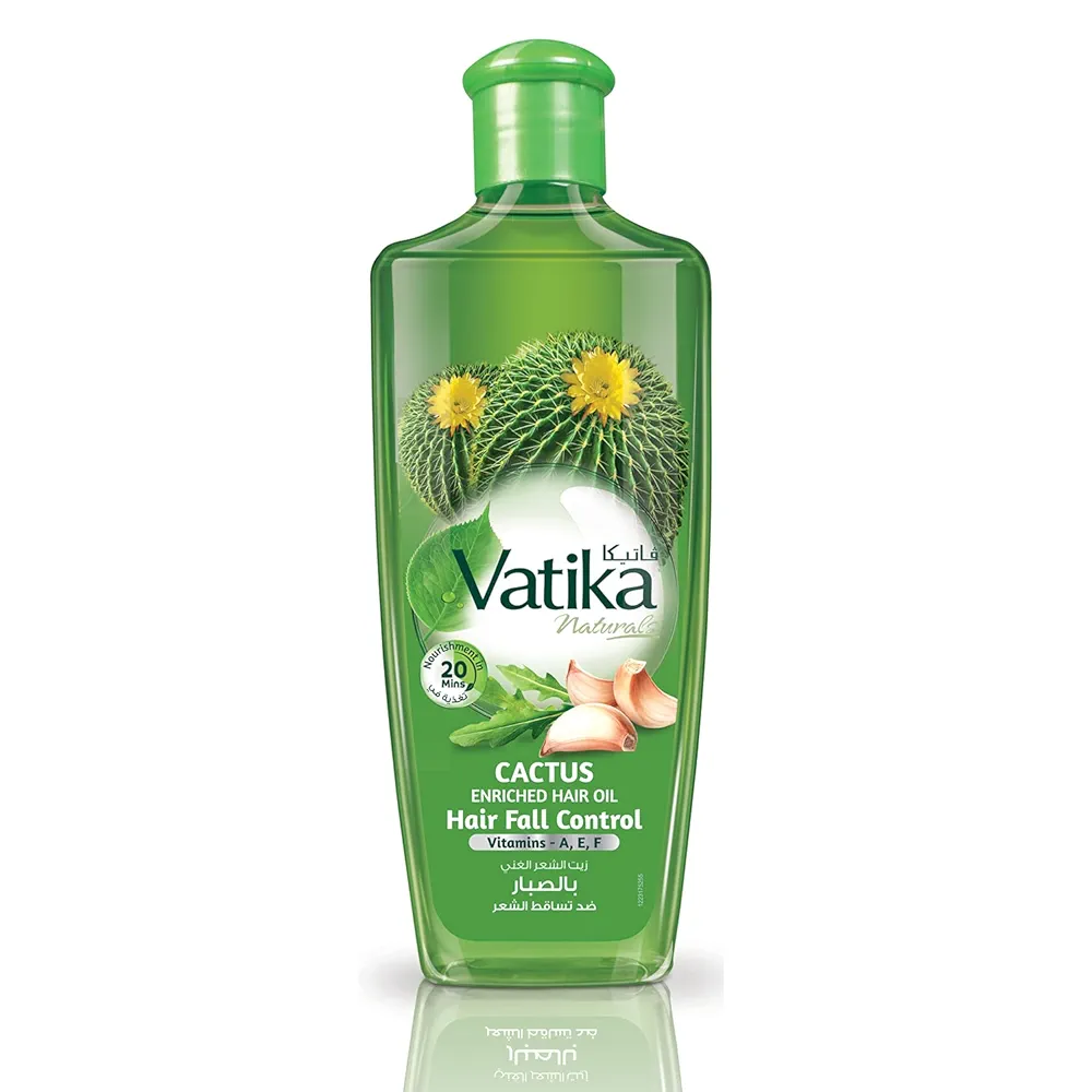 Picture of Vatika Naturals Cactus Hair Oil 300ml | Cactus, Ghergir, Ginger & Vitamins A, E, F | For Weak & Falling Hair | No Parabens, Sulphates or Silicones (300 ML)
