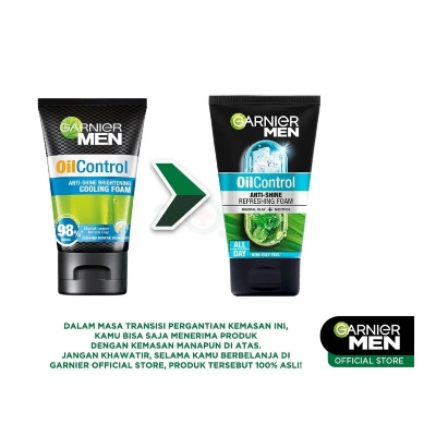 Picture of Garnier Men Oil Control Anti Shine All Day Refreshing Foam with Mineral Clay and Menthol 100ml